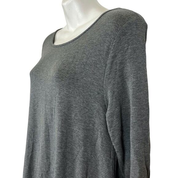 Garnet Hill Gray Jersey Knit Oversized Loose Top Casual Longline Lagenlook M - Picture 8 of 16